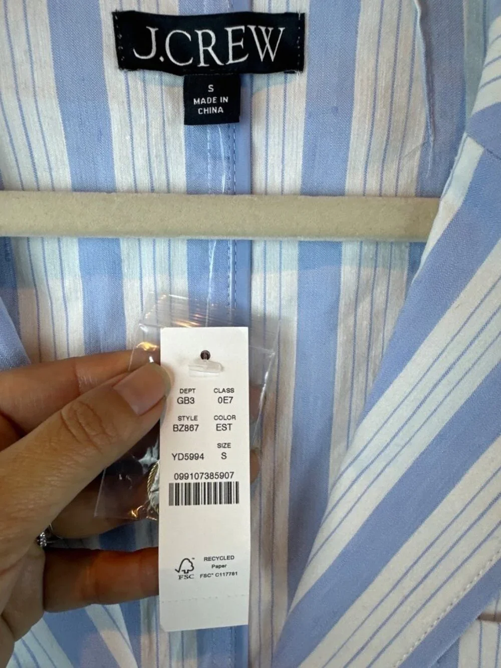 J. Crew Blue and White Striped Linen-Blend Blazer - Picture 2 of 10